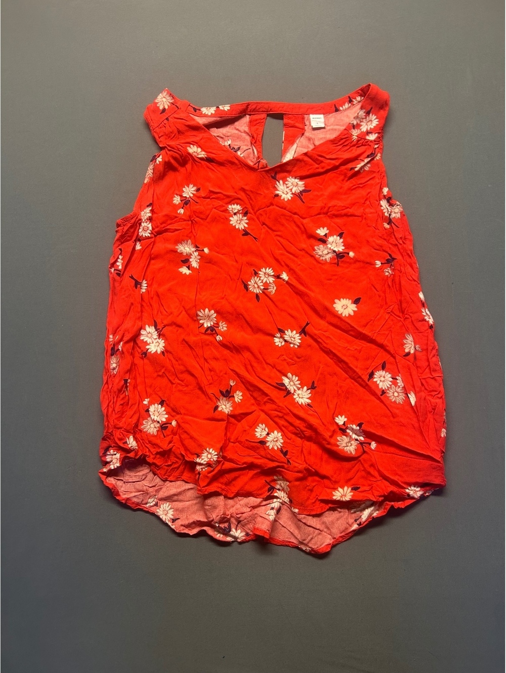 Old Navy Red Floral Sleeveless Tank Top